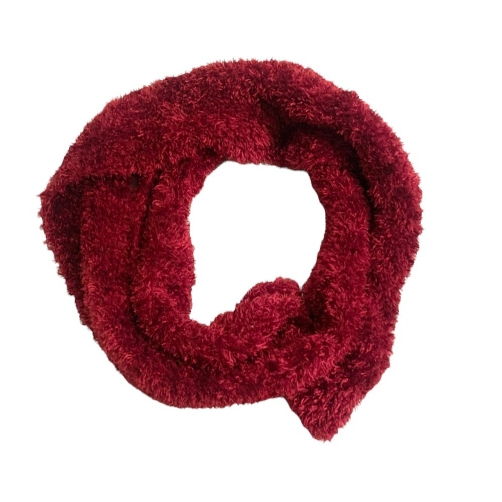 Scarf | Burgundy Fuzzy Scarf Soft Long